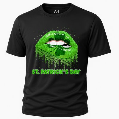 St Patrick's Day Shamrock Irish Lips Cooling Performance Crew T-Shirt