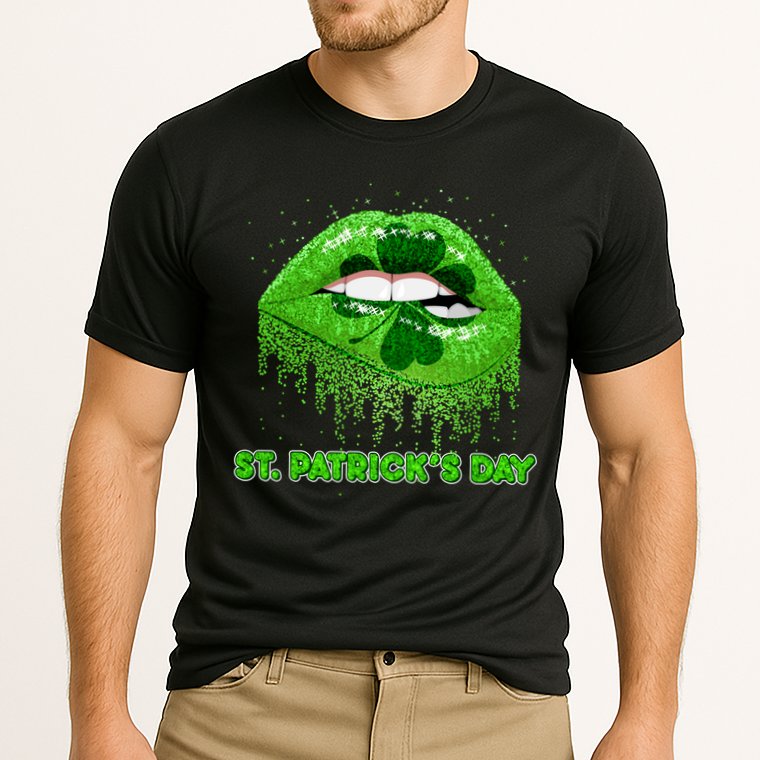 St Patrick's Day Shamrock Irish Lips Performance Shirt