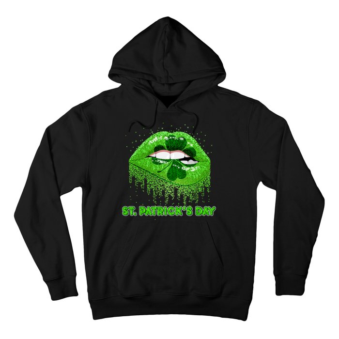 St Patrick's Day Shamrock Irish Lips Hoodie