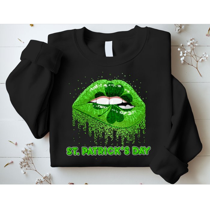 St Patrick's Day Shamrock Irish Lips Sweatshirt