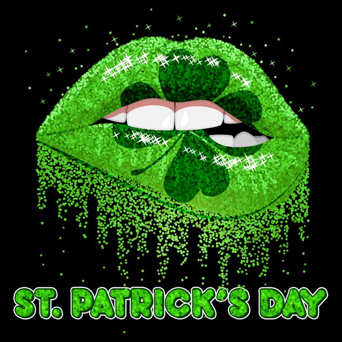 St Patrick's Day Shamrock Irish Lips Sweatshirt