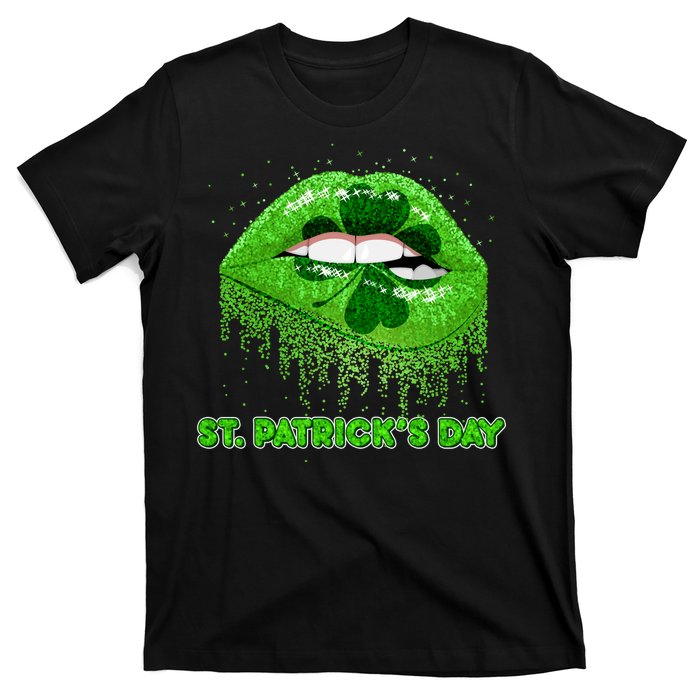 St Patrick's Day Shamrock Irish Lips T-Shirt