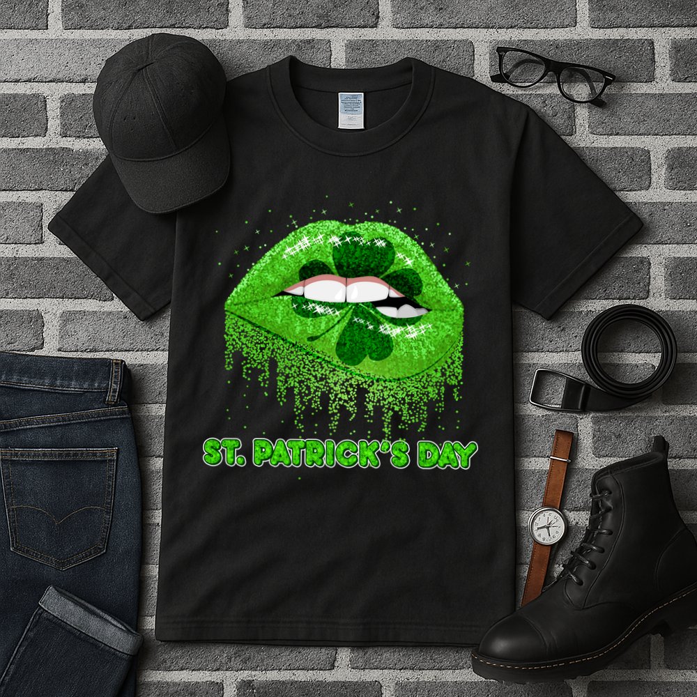 St Patrick's Day Shamrock Irish Lips Tall T-Shirt