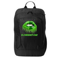 St Patrick's Day Shamrock Irish Lips City Backpack