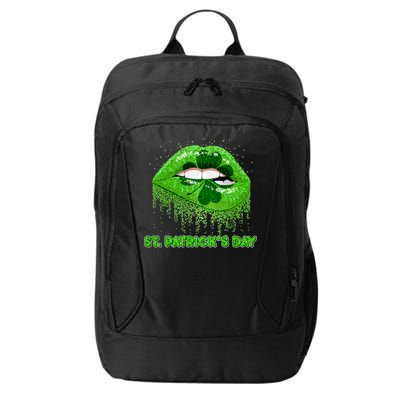 St Patrick's Day Shamrock Irish Lips City Backpack