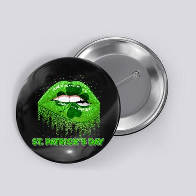 St Patrick's Day Shamrock Irish Lips Button