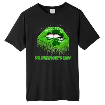 St Patrick's Day Shamrock Irish Lips Tall Fusion ChromaSoft Performance T-Shirt