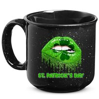 St Patrick's Day Shamrock Irish Lips 15oz Campfire Ceramic Mug