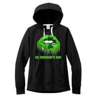 St Patrick's Day Shamrock Irish Lips Women's Fleece Hoodie