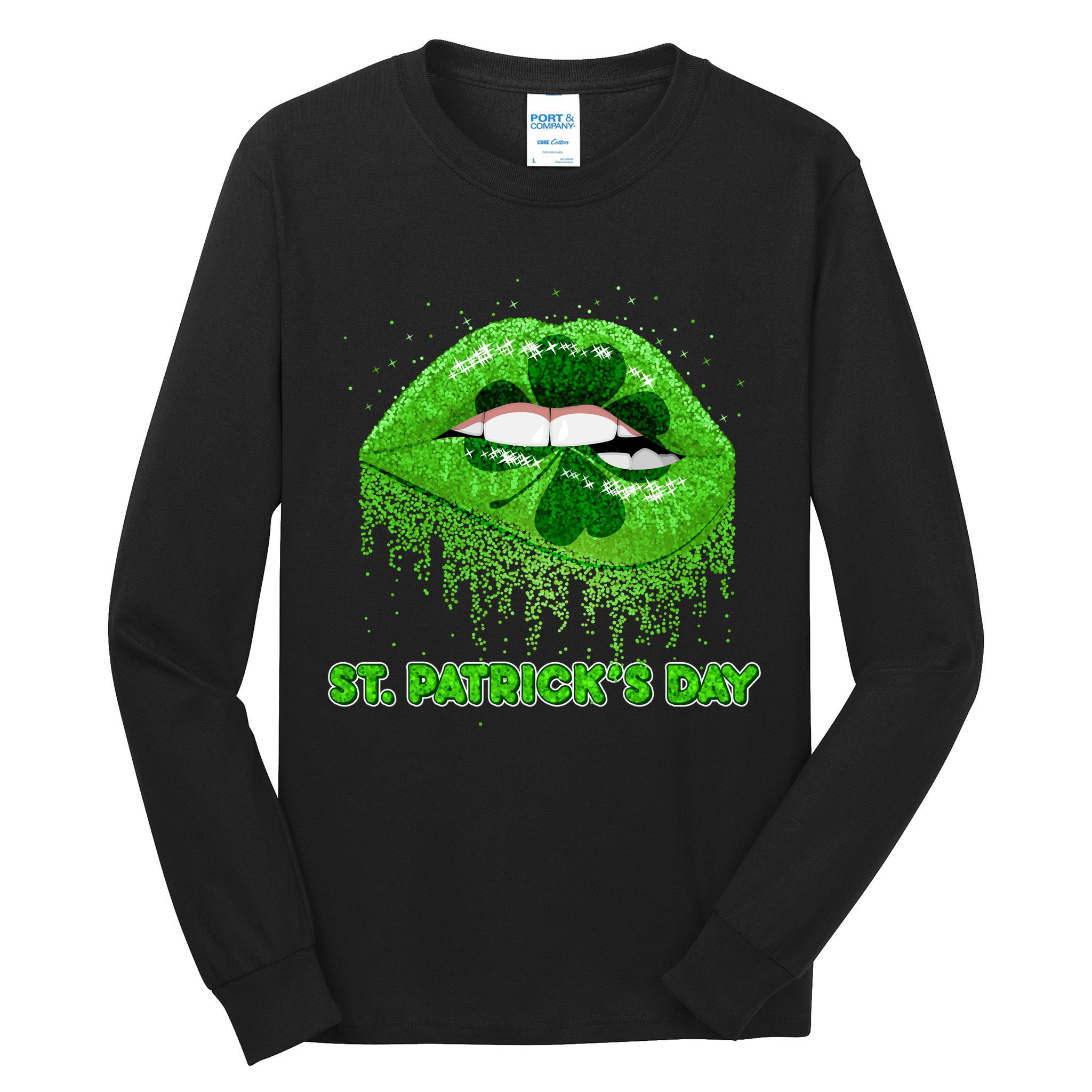 St Patrick's Day Shamrock Irish Lips Tall Long Sleeve T-Shirt