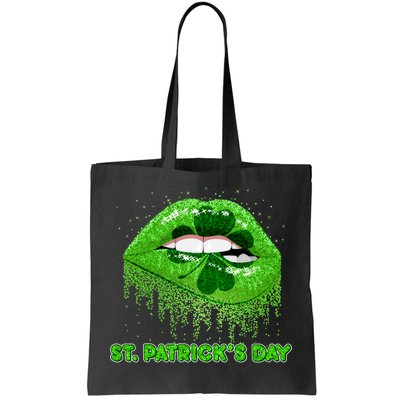 St Patrick's Day Shamrock Irish Lips Tote Bag