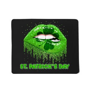 St Patrick's Day Shamrock Irish Lips Mousepad