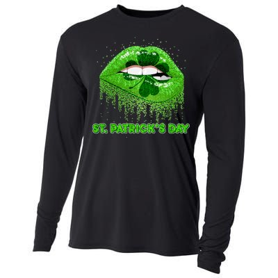 St Patrick's Day Shamrock Irish Lips Cooling Performance Long Sleeve Crew