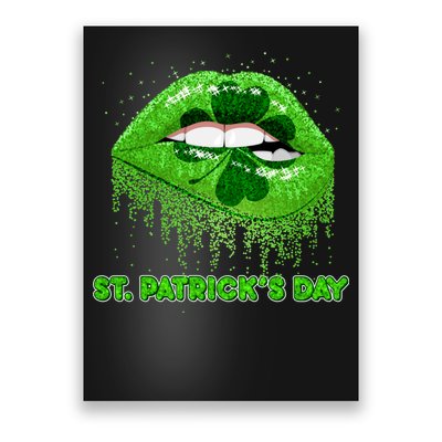 St Patrick's Day Shamrock Irish Lips Poster