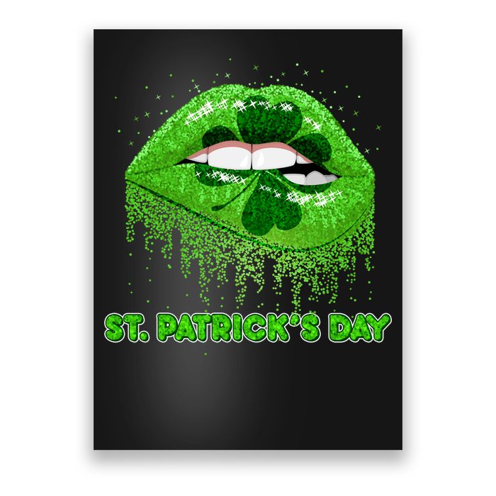 St Patrick's Day Shamrock Irish Lips Poster