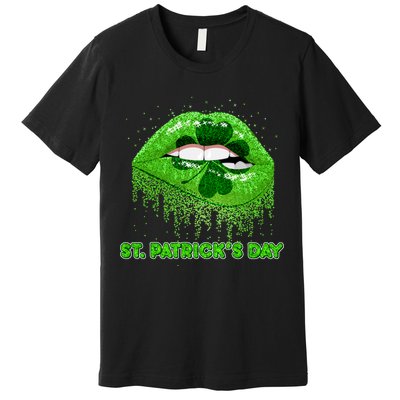 St Patrick's Day Shamrock Irish Lips Premium T-Shirt