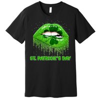 St Patrick's Day Shamrock Irish Lips Premium T-Shirt