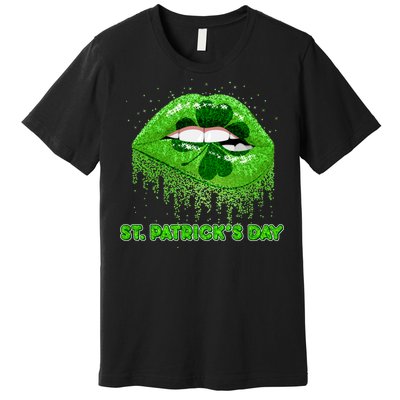 St Patrick's Day Shamrock Irish Lips Premium T-Shirt