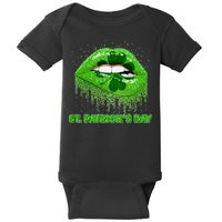 St Patrick's Day Shamrock Irish Lips Baby Bodysuit