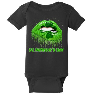 St Patrick's Day Shamrock Irish Lips Baby Bodysuit