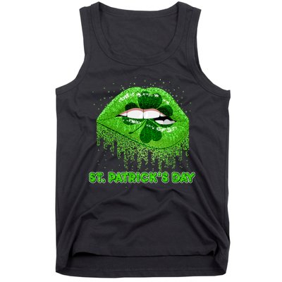 St Patrick's Day Shamrock Irish Lips Tank Top