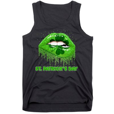 St Patrick's Day Shamrock Irish Lips Tank Top