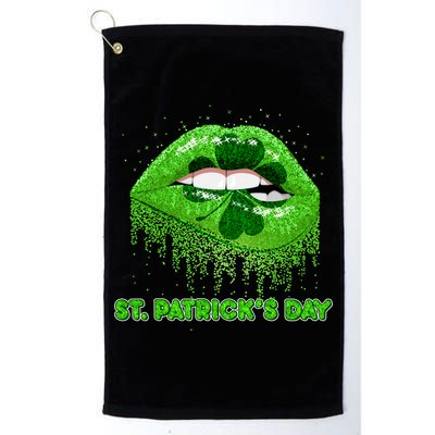 St Patrick's Day Shamrock Irish Lips Golf Towel