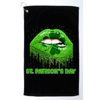 St Patrick's Day Shamrock Irish Lips Golf Towel
