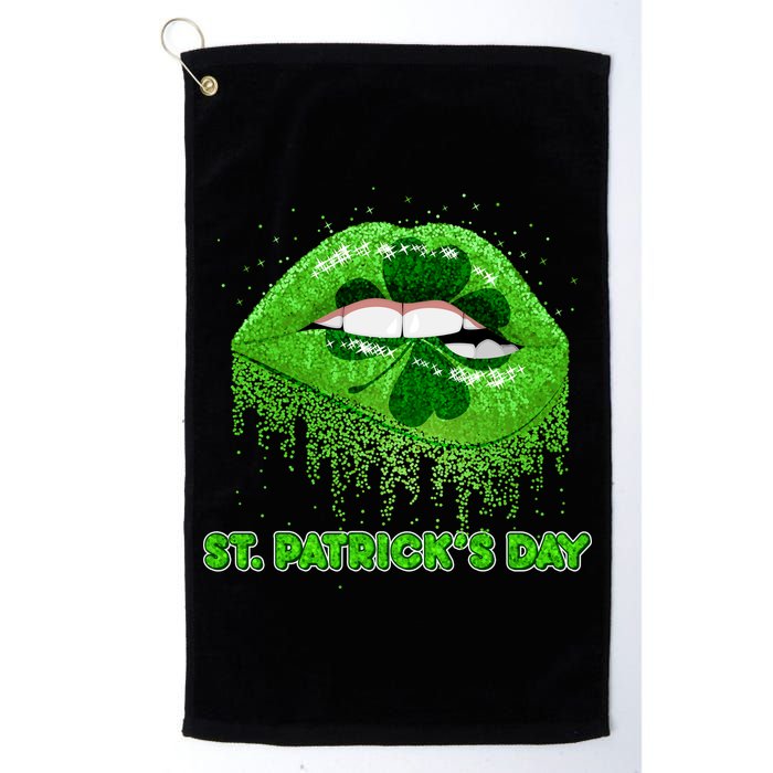 St Patrick's Day Shamrock Irish Lips Golf Towel