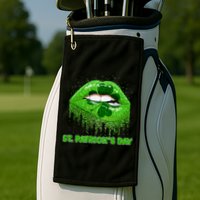 St Patrick's Day Shamrock Irish Lips Golf Towel