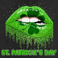 St Patrick's Day Shamrock Irish Lips Golf Towel