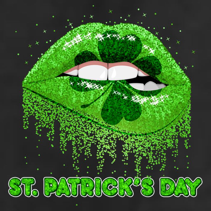 St Patrick's Day Shamrock Irish Lips Golf Towel