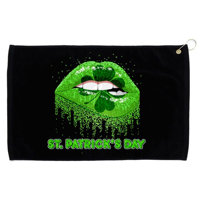 St Patrick's Day Shamrock Irish Lips Grommeted Golf Towel