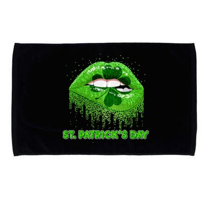 St Patrick's Day Shamrock Irish Lips Microfiber Hand Towel