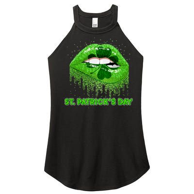 St Patrick's Day Shamrock Irish Lips Women's Perfect Tri Rocker Tank