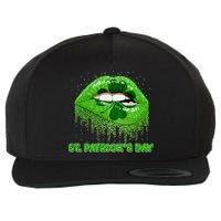 St Patrick's Day Shamrock Irish Lips Wool Snapback Cap