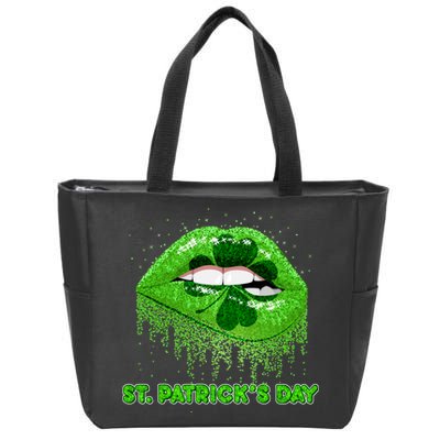 St Patrick's Day Shamrock Irish Lips Zip Tote Bag