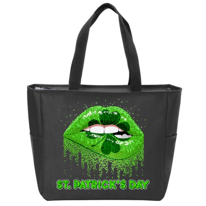 St Patrick's Day Shamrock Irish Lips Zip Tote Bag