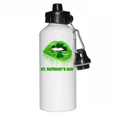 St Patrick's Day Shamrock Irish Lips Aluminum Water Bottle 