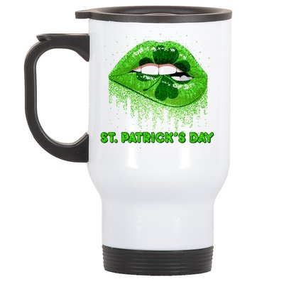 St Patrick's Day Shamrock Irish Lips Stainless Steel Travel Mug