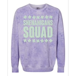 St Patrick's Day Shenanigans Squad Shamrocks Clover Colorblast Crewneck Sweatshirt