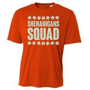 St Patrick's Day Shenanigans Squad Shamrocks Clover Cooling Performance Crew T-Shirt