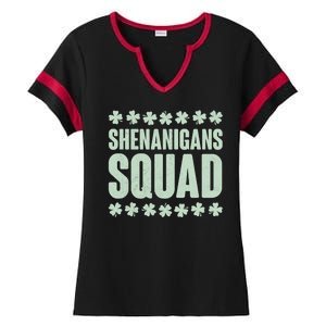 St Patrick's Day Shenanigans Squad Shamrocks Clover Ladies Halftime Notch Neck Tee