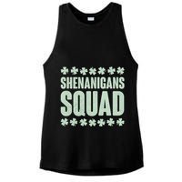 St Patrick's Day Shenanigans Squad Shamrocks Clover Ladies PosiCharge Tri-Blend Wicking Tank