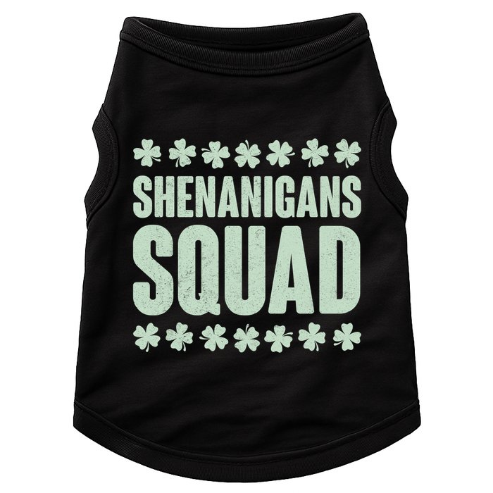 St Patrick's Day Shenanigans Squad Shamrocks Clover Doggie Tank