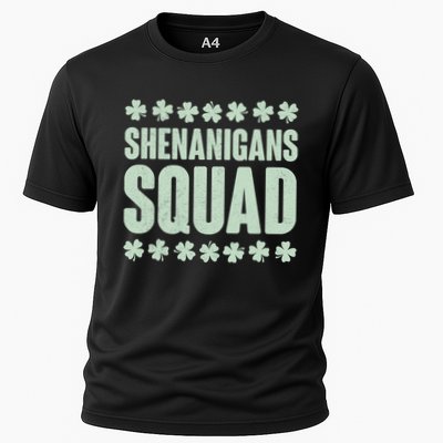 St Patrick's Day Shenanigans Squad Shamrocks Clover Cooling Performance Crew T-Shirt