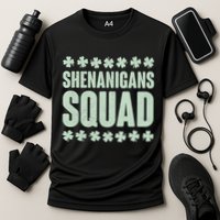 St Patrick's Day Shenanigans Squad Shamrocks Clover Performance Shirt