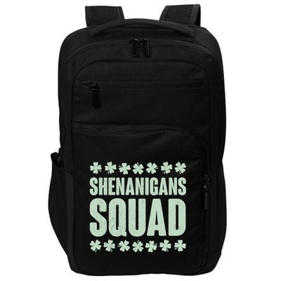 St Patrick's Day Shenanigans Squad Shamrocks Clover Impact Tech Backpack