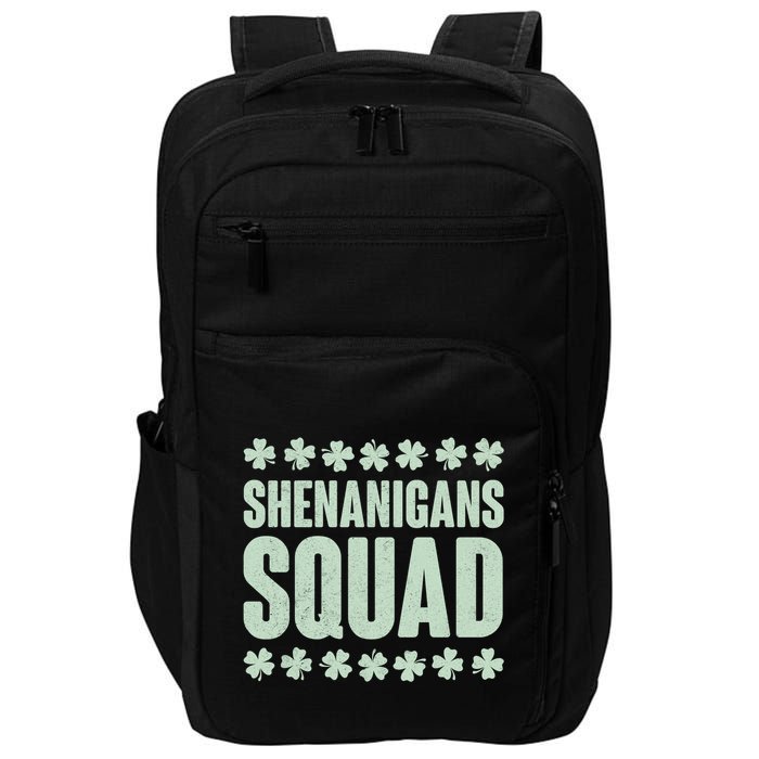 St Patrick's Day Shenanigans Squad Shamrocks Clover Impact Tech Backpack