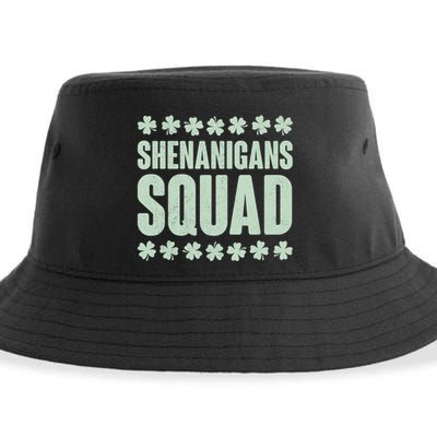 St Patrick's Day Shenanigans Squad Shamrocks Clover Sustainable Bucket Hat